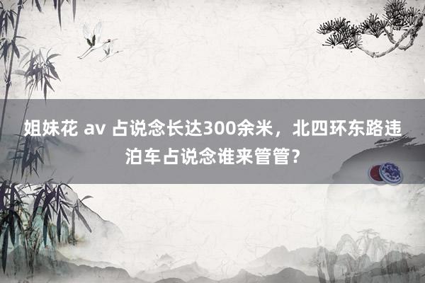 姐妹花 av 占说念长达300余米，北四环东路违泊车占说念谁来管管？