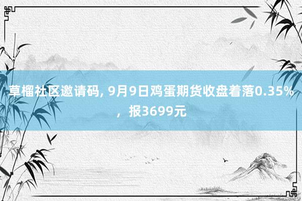 草榴社区邀请码， 9月9日鸡蛋期货收盘着落0.35%，报3699元