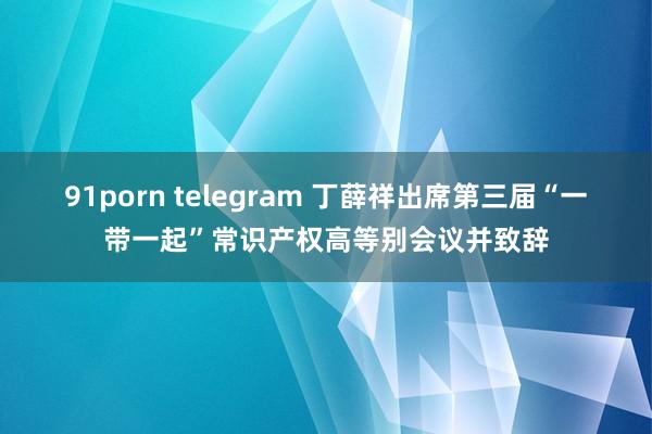 91porn telegram 丁薛祥出席第三届“一带一起”常识产权高等别会议并致辞