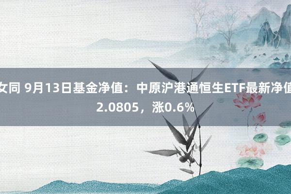 女同 9月13日基金净值：中原沪港通恒生ETF最新净值2.0805，涨0.6%