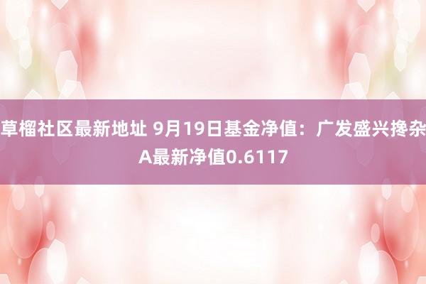 草榴社区最新地址 9月19日基金净值：广发盛兴搀杂A最新净值0.6117