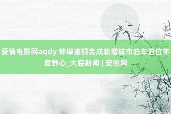 爱情电影网aqdy 蚌埠逾额完成新增城市泊车泊位年度野心_大皖新闻 | 安徽网