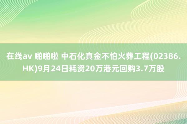 在线av 啪啪啦 中石化真金不怕火葬工程(02386.HK)9月24日耗资20万港元回购3.7万股