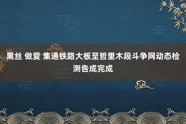 黑丝 做爱 集通铁路大板至哲里木段斗争网动态检测告成完成