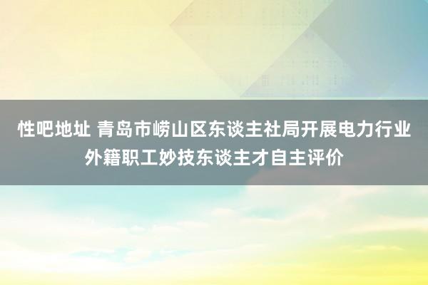 性吧地址 青岛市崂山区东谈主社局开展电力行业外籍职工妙技东谈主才自主评价