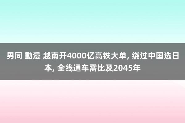 男同 動漫 越南开4000亿高铁大单， 绕过中国选日本， 全线通车需比及2045年