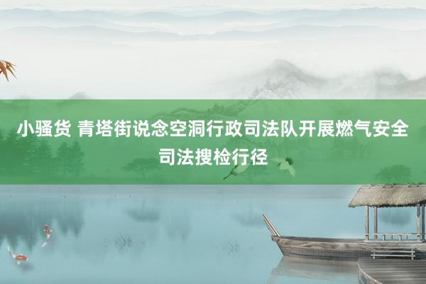 小骚货 青塔街说念空洞行政司法队开展燃气安全司法搜检行径