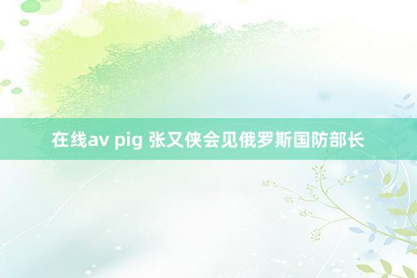 在线av pig 张又侠会见俄罗斯国防部长