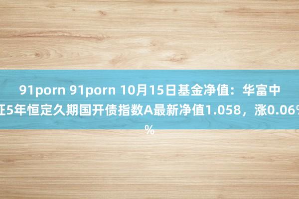 91porn 91porn 10月15日基金净值：华富中证5年恒定久期国开债指数A最新净值1.058，涨0.06%