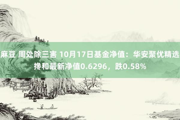 麻豆 周处除三害 10月17日基金净值：华安聚优精选搀和最新净值0.6296，跌0.58%