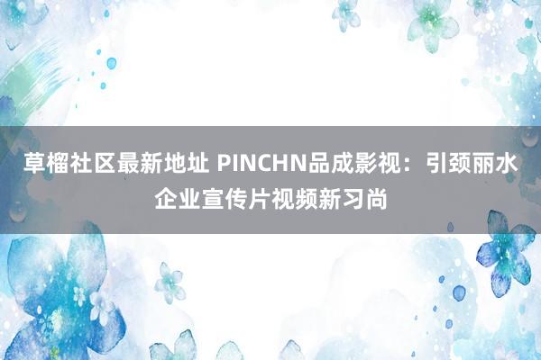 草榴社区最新地址 PINCHN品成影视：引颈丽水企业宣传片视频新习尚