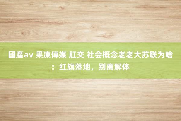 國產av 果凍傳媒 肛交 社会概念老老大苏联为啥：红旗落地，别离解体