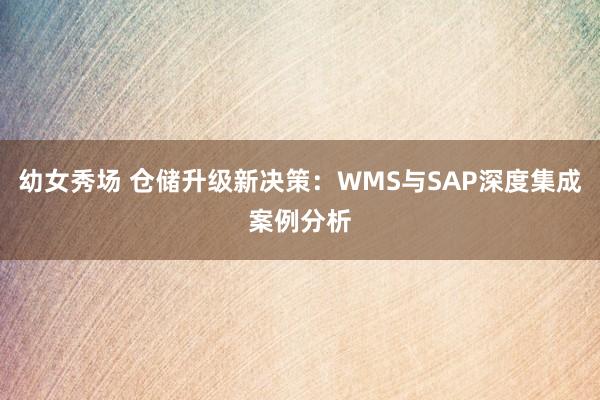 幼女秀场 仓储升级新决策：WMS与SAP深度集成案例分析