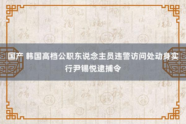 国产 韩国高档公职东说念主员违警访问处动身实行尹锡悦逮捕令