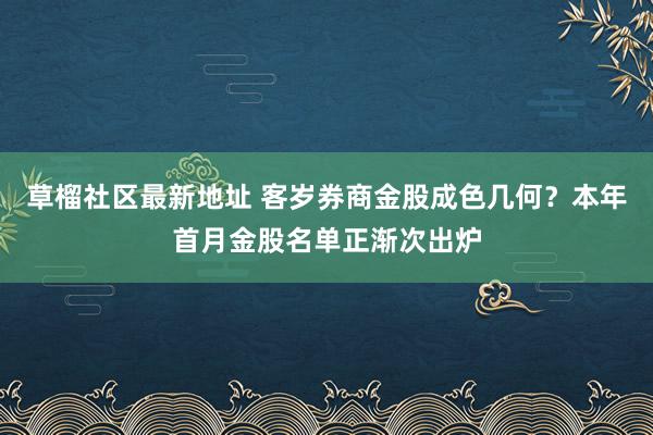 草榴社区最新地址 客岁券商金股成色几何？本年首月金股名单正渐次出炉