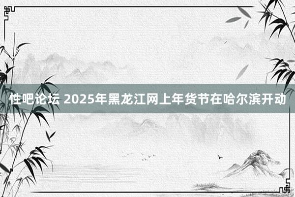 性吧论坛 2025年黑龙江网上年货节在哈尔滨开动