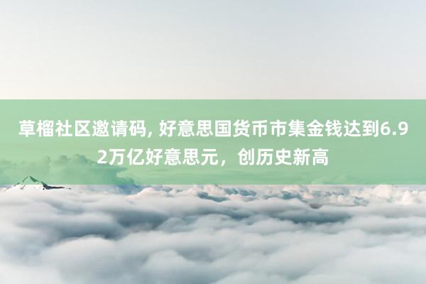 草榴社区邀请码， 好意思国货币市集金钱达到6.92万亿好意思元，创历史新高