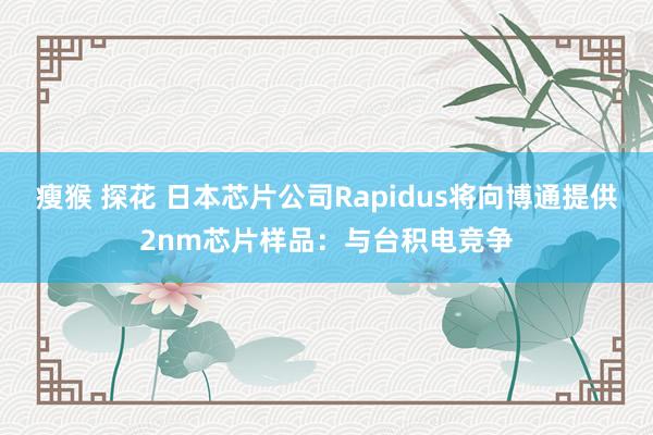 瘦猴 探花 日本芯片公司Rapidus将向博通提供2nm芯片样品：与台积电竞争