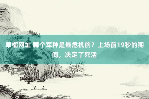 草榴网址 哪个军种是最危机的？上场前19秒的期间，决定了死活