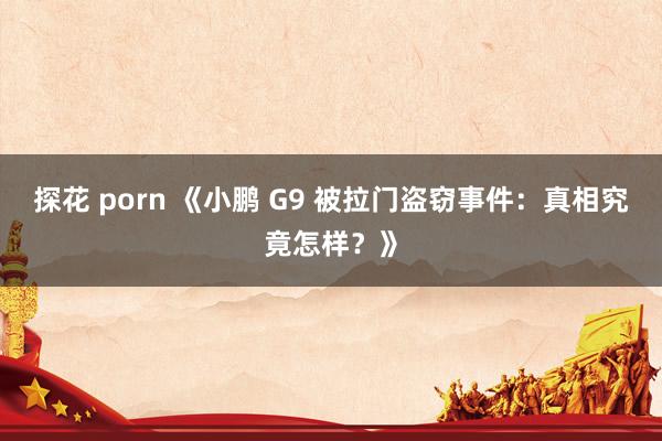 探花 porn 《小鹏 G9 被拉门盗窃事件：真相究竟怎样？》